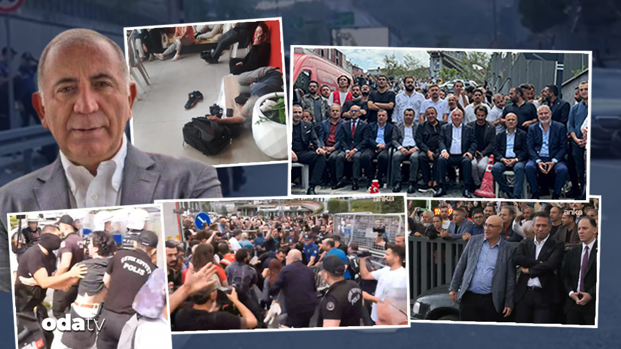 gursel tekin chp istanbul il baskanliginda polis esliginde il binasina girdi sise firlatildi CrFIBsmg